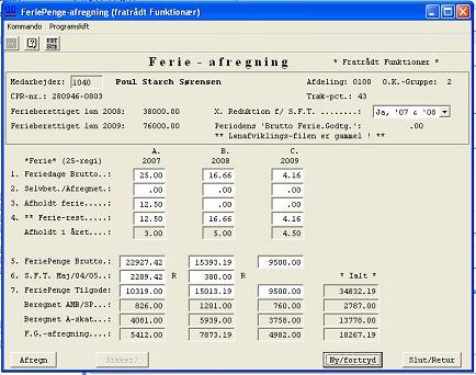 FerieKonto-afregning